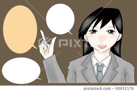 Illustration of a girl talking face-to-face Illustration of a girl talking face-to-face 88932176
