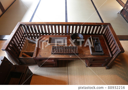 [Old Japanese counter desk and counter grid] 88932216