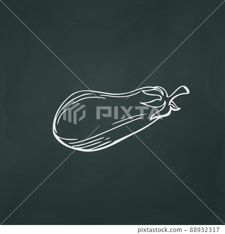 Eggplant thin white lines on a textural dark background - Vector Eggplant thin white lines on a textural dark background - Vector 88932317