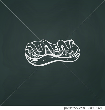 Eclair cake thin white lines on a textured dark background - Vector Eclair cake thin white lines on a textured dark background - Vector 88932321