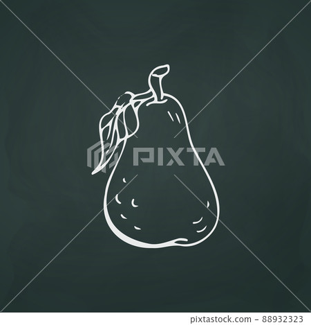 Pear thin white lines on a textural dark background - Vector Pear thin white lines on a textural dark background - Vector 88932323