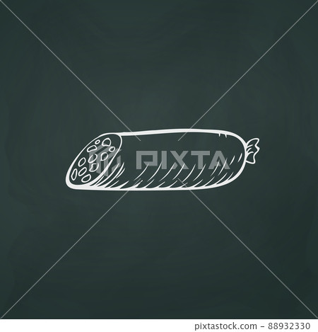 Sausage thin white lines on a textural dark background - Vector Sausage thin white lines on a textural dark background - Vector 88932330