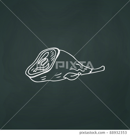 Piece of beef thin white lines on a textural dark background - Vector 88932353