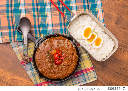 Dry curry keema curry dry curry and rice set 88933347