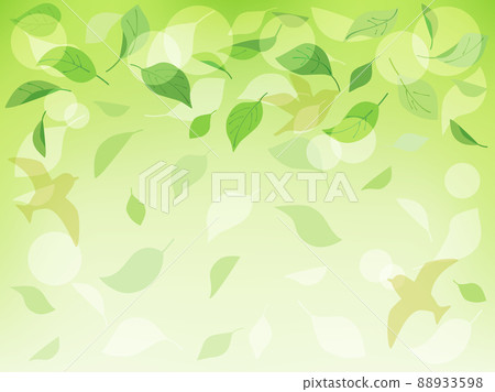 An illustration of leaves with an eco-friendly and natural image, a version with birds An illustration of leaves with an eco-friendly and natural image, a version with birds 88933598