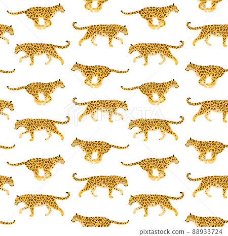 Vector seamless pattern of flat leopard 88933724