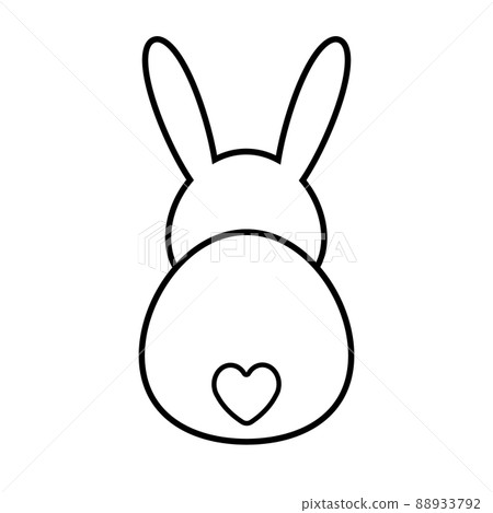 Vector flat bunny rabbit back Vector flat bunny rabbit back 88933792