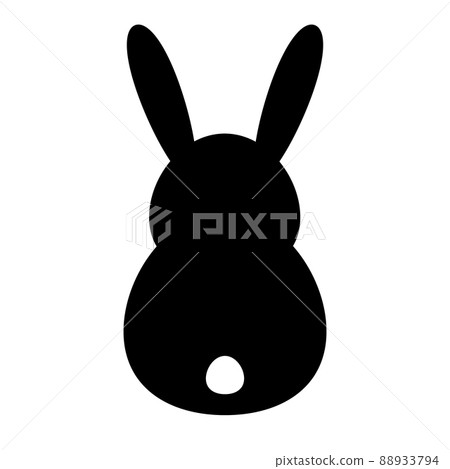 Vector flat bunny rabbit back silhouette Vector flat bunny rabbit back silhouette 88933794