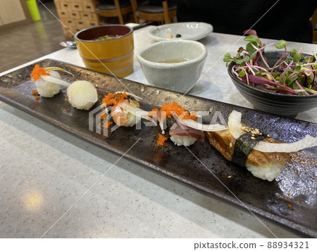 Variety of sushi and Japanese food Variety of sushi and Japanese food 88934321