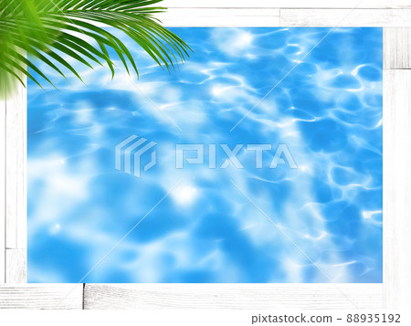 海和棕櫚葉背景材料 海和棕櫚葉背景材料 88935192