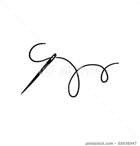 Tailor needle with thread. Needle illustration Tailor needle with thread. Needle illustration 88936047