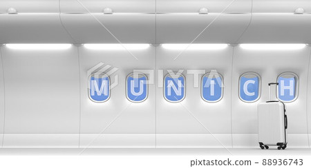 Plane portholes with MUNICH word, 3d rendering Plane portholes with MUNICH word, 3d rendering 88936743