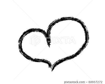 Handwritten heart, one-stroke writing, black Handwritten heart, one-stroke writing, black 88937272
