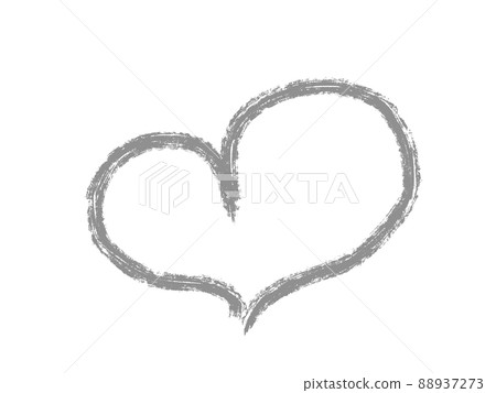 Handwritten heart one-stroke writing gray Handwritten heart one-stroke writing gray 88937273