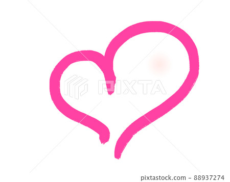 Handwritten heart one-stroke pink Handwritten heart one-stroke pink 88937274