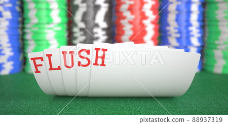 Playing cards with flush text. 3d rendering Playing cards with flush text. 3d rendering 88937319