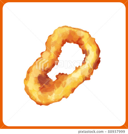 Hand-painted watercolor thick squid ring illustration 88937999