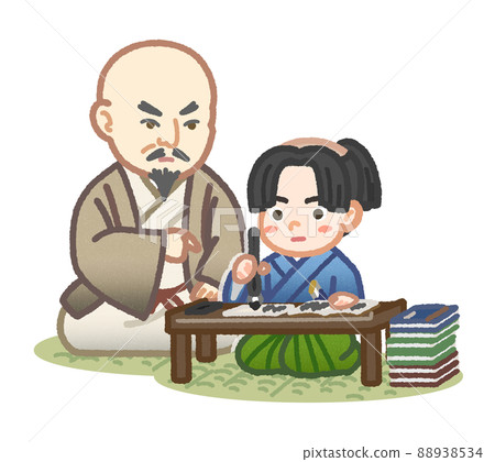 Samurai children studying and educators 88938534