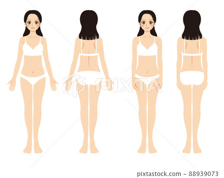 Female whole-body vector - Stock Illustration [88939073] - PIXTA