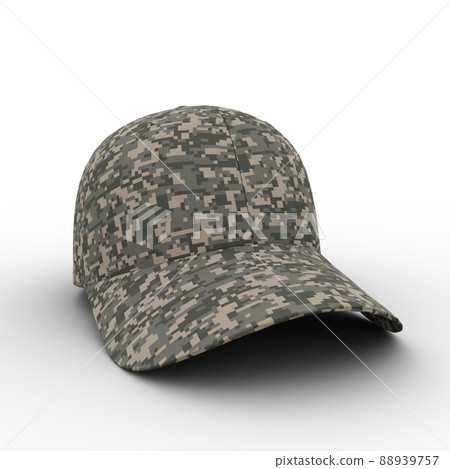 Military Cap on White Background. 3D Illustration. File with Clipping Path. Military Cap on White Background. 3D Illustration. File with Clipping Path. 88939757