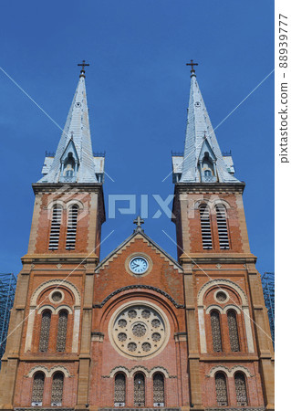 Notre Dame Cathedral of Saigon with blue sky in Ho Chi Minh City, Vietnam Notre Dame Cathedral of Saigon with blue sky in Ho Chi Minh City, Vietnam 88939777