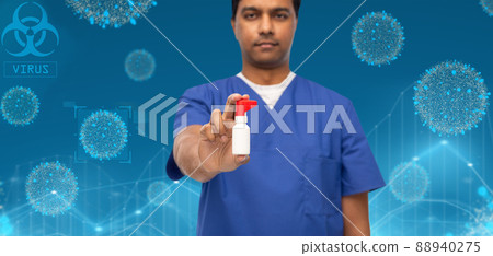 doctor or male nurse with medicine 88940275