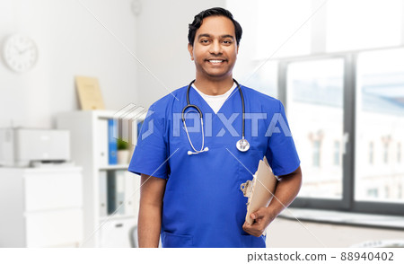 male doctor with clipboard and stethoscope male doctor with clipboard and stethoscope 88940402