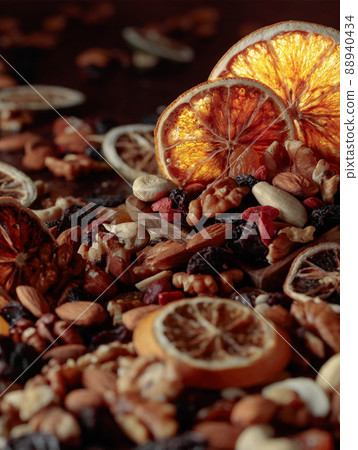 Dried fruits and nuts. Dried fruits and nuts. 88940434