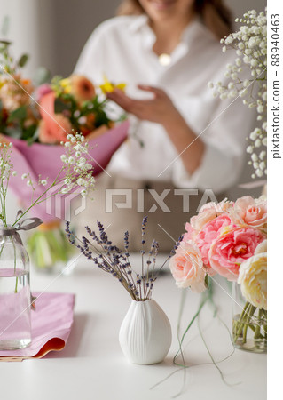 lavender flowers in vase and floral artist lavender flowers in vase and floral artist 88940463
