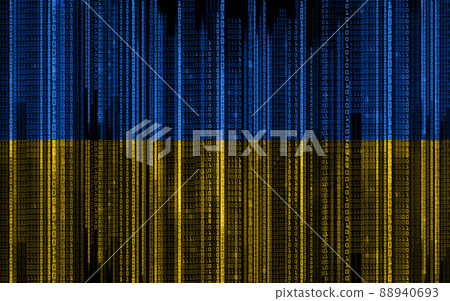 binary code pattern in colors of flag of ukraine binary code pattern in colors of flag of ukraine 88940693
