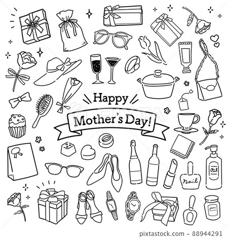 Mother's day gift illustration line drawing 88944291