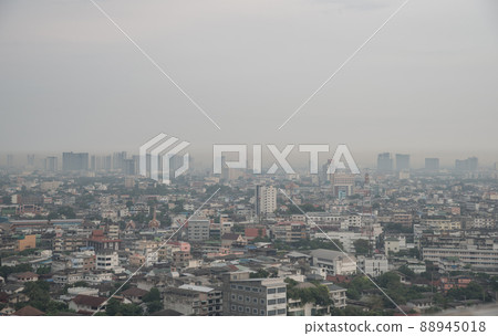 Cityscape of Bangkok the capital cities of Thailand covered by bad air pollution it is unhealthy. Pollution is a mixture of dust, dirt, soot and smoke. Cityscape of Bangkok the capital cities of Thailand covered by bad air pollution it is unhealthy. Pollution is a mixture of dust, dirt, soot and smoke. 88945018
