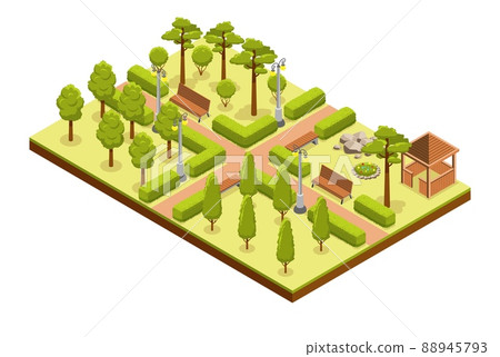 Isometric Park Lanes Composition 88945793