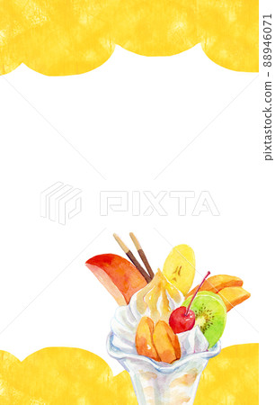 Summer sweets watercolor frame fruit parfait 88946071