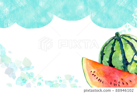 Summer sweets watercolor frame watermelon Summer sweets watercolor frame watermelon 88946102