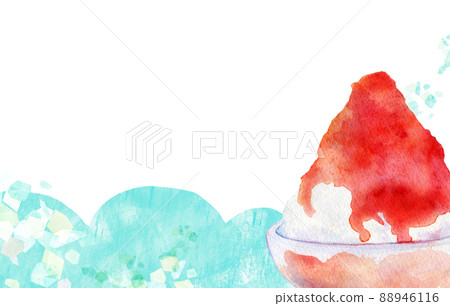 Summer sweets watercolor frame shaved ice 88946116
