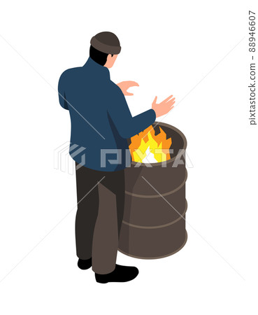 Isometric Homeless Man 88946607