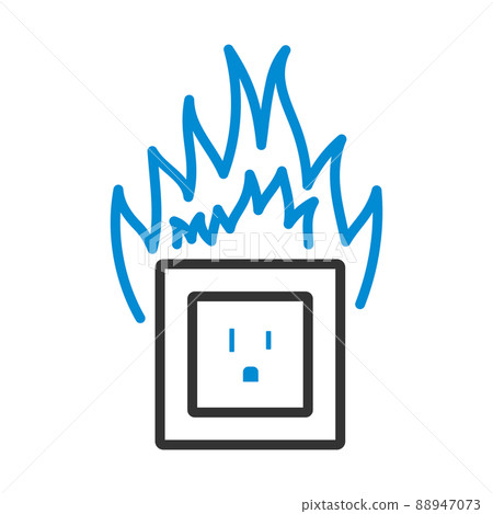 Electric Outlet Fire Icon Electric Outlet Fire Icon 88947073
