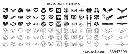 Handshake icon set Handshake icon set 88947509