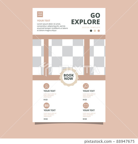 Travel Tour Holiday Vacation Film Tape Flyer Brochure Poster Blank Space Template 88947675