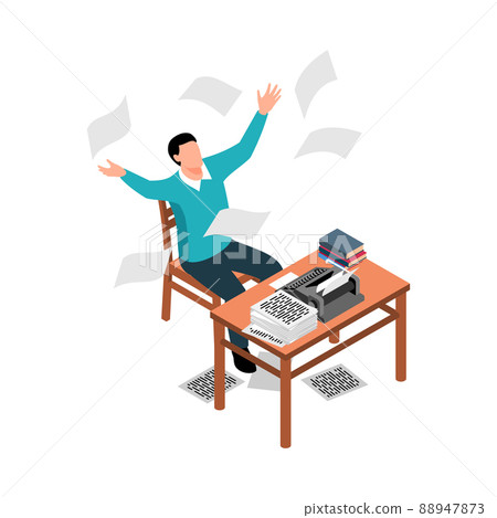 Writer Isometric Icon 88947873