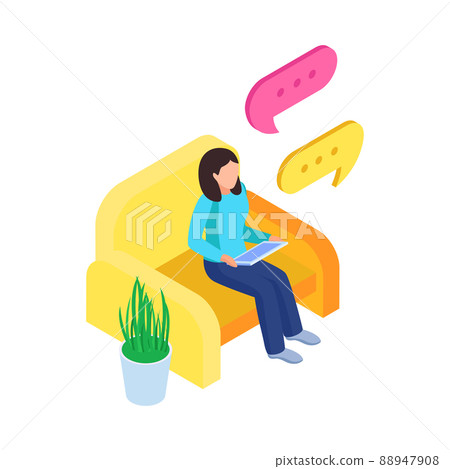 Chatting Isometric Icon 88947908