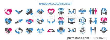 Handshake icon set Handshake icon set 88948760