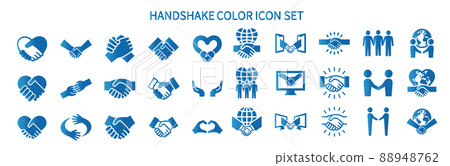Handshake icon set Handshake icon set 88948762