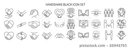 Handshake icon set 88948765
