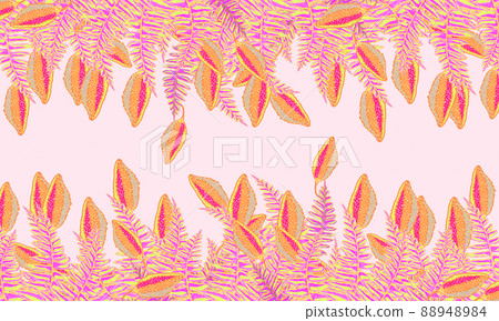 colorful fantasy flower and leaves with empty space colorful fantasy flower and leaves with empty space 88948984