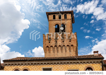 Oderzo Italy Europe - Medieval Clock and Bell Tower called Torresin 88950641