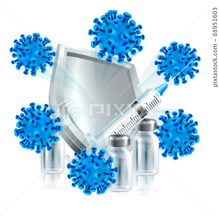Protect Vaccine Silver Shield Vaccination Concept 88951603