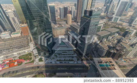 Office tower located in the Dubai International Financial Centre timelapse Office tower located in the Dubai International Financial Centre timelapse 88952393