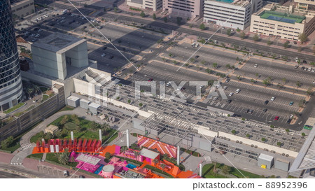 Gate Avenue new promenade aerial timelapse, located in Dubai international financial center. Gate Avenue new promenade aerial timelapse, located in Dubai international financial center. 88952396